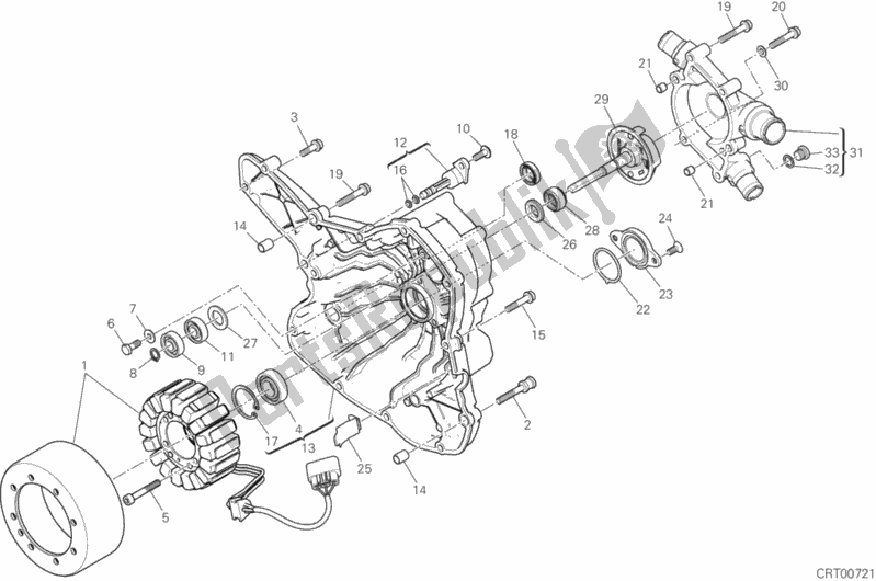 Toutes les pièces pour le Couvercle De Générateur du Ducati Hypermotard 939 2016